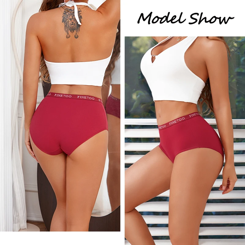 4Pcs/Set Women's Cotton Briefs Letter Belt Panties Seamless High Waist Breathable Underwear Female Stretch Comfortable Lingerie