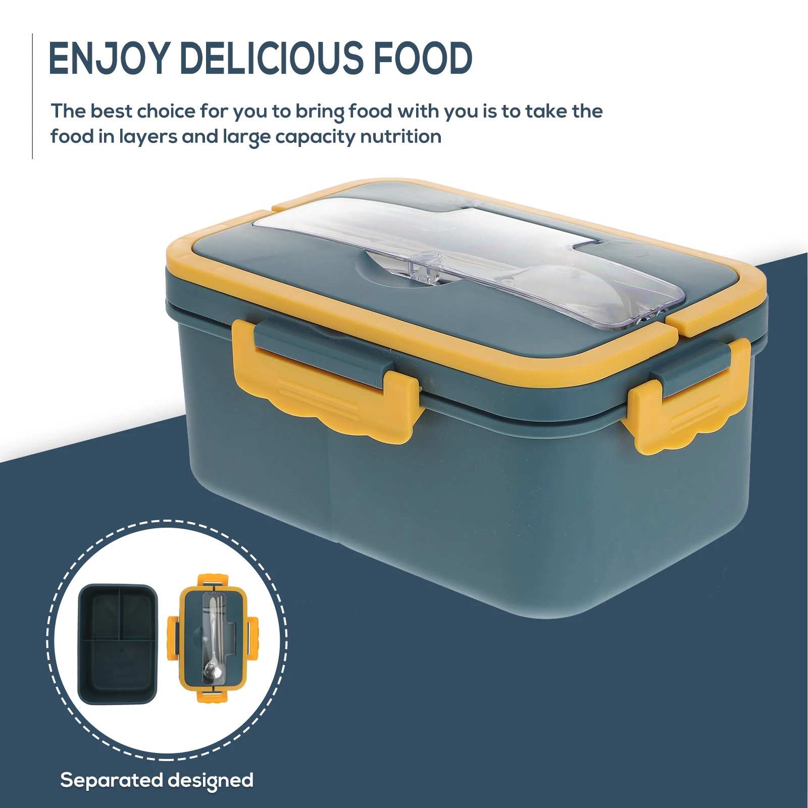 

1 set 1 Set Portable Lunch Container Large Capacity Microwave Oven Heat Resistant Food Storage Case For Office Workers