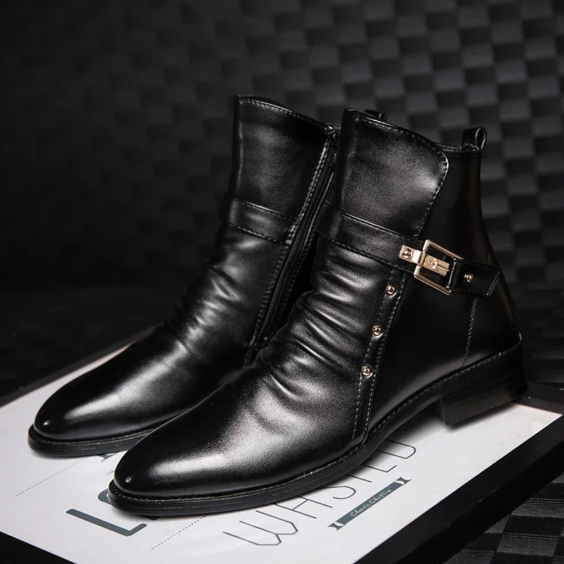 Buty męskie Skórzane modne buty męskie Czarne Wodoodporne Nowy rozmiar 45 Wyprzedaż Casual Wygodne Niska cena Klasyczne obuwie designerskie — zdjęcie 6