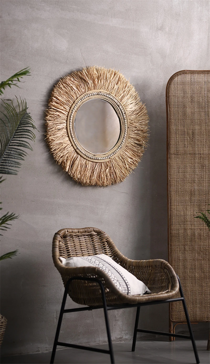 Cermin Dekoratif Rotan untuk K - Rattan Mirror Round ulasan dan harga