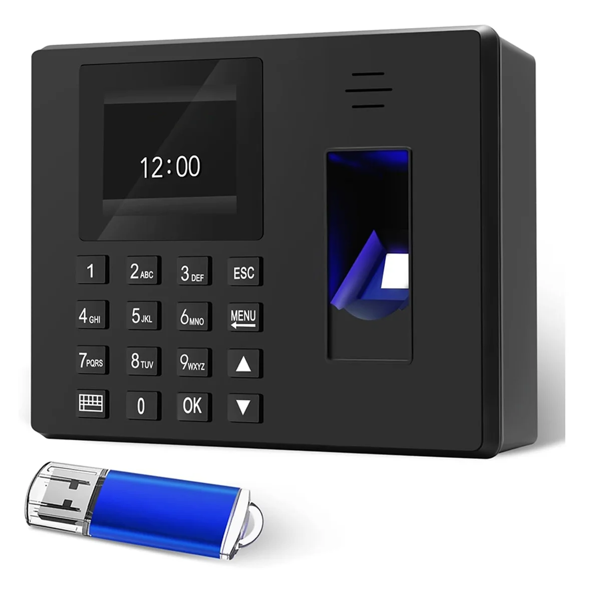 Fingerprint Clock Finger Scanning and PIN Punch in One, No Monthly Fee Deduction Lunch Time Editor Lacks Punch US Plug