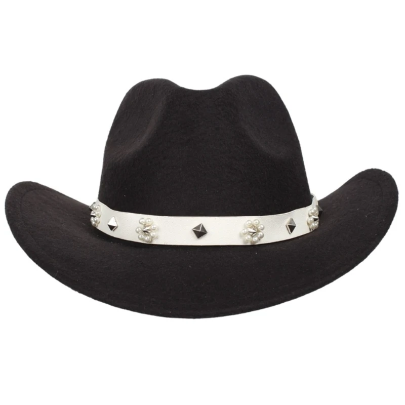 Fascia per cappelli western per cappelli da cowboy Cintura ricambio per cappelli western Fedora Panama fatti a mano in feltro