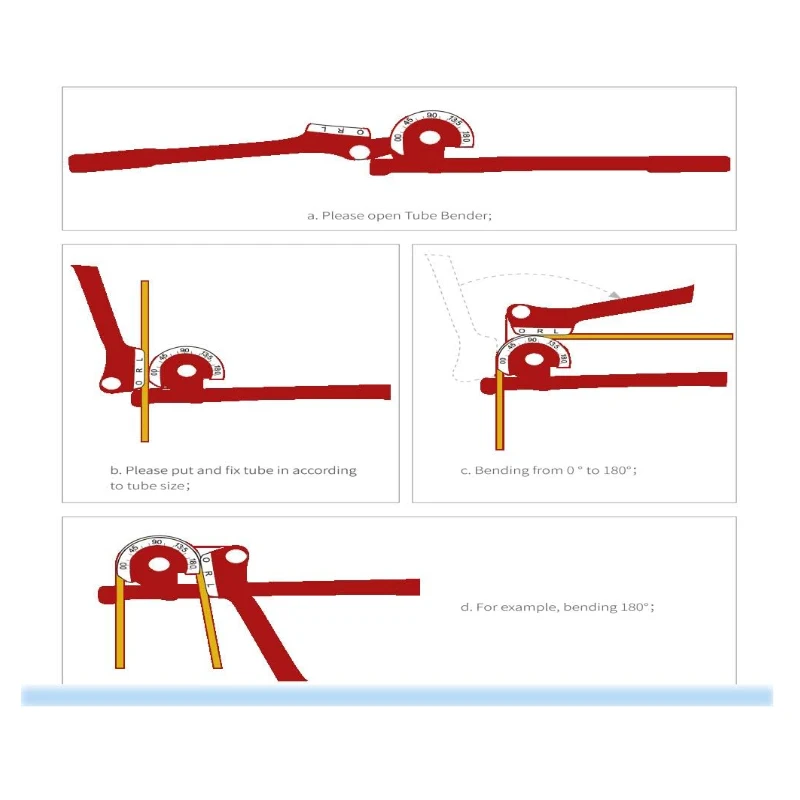 3 In 1 180 gradi 6mm / 8mm / 10mm tubo piegatubi tubo di rame tubo aria condizionata strumento manuale gomito strumento di piegatura