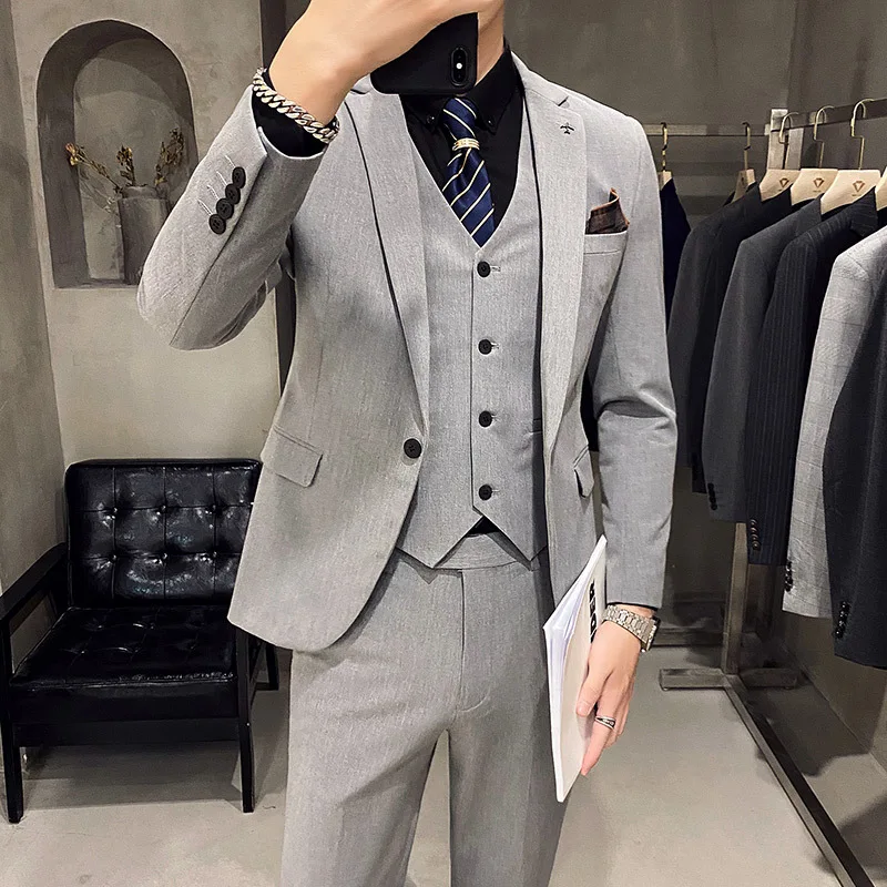 

H4 2024 new suit suit men's suit groomsmen groom's dress Korean style slim fit