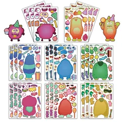 8PCS  Sticker Cute Monster Puzzle Decoration Booklet Luggage Graffiti Waterproof Handmade Stickers