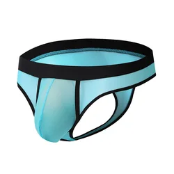 Fashion Thongs G-string Man Mesh Breathable Ultrathin Transparent Jockstrap Lingerie Low Waist T-back Panties