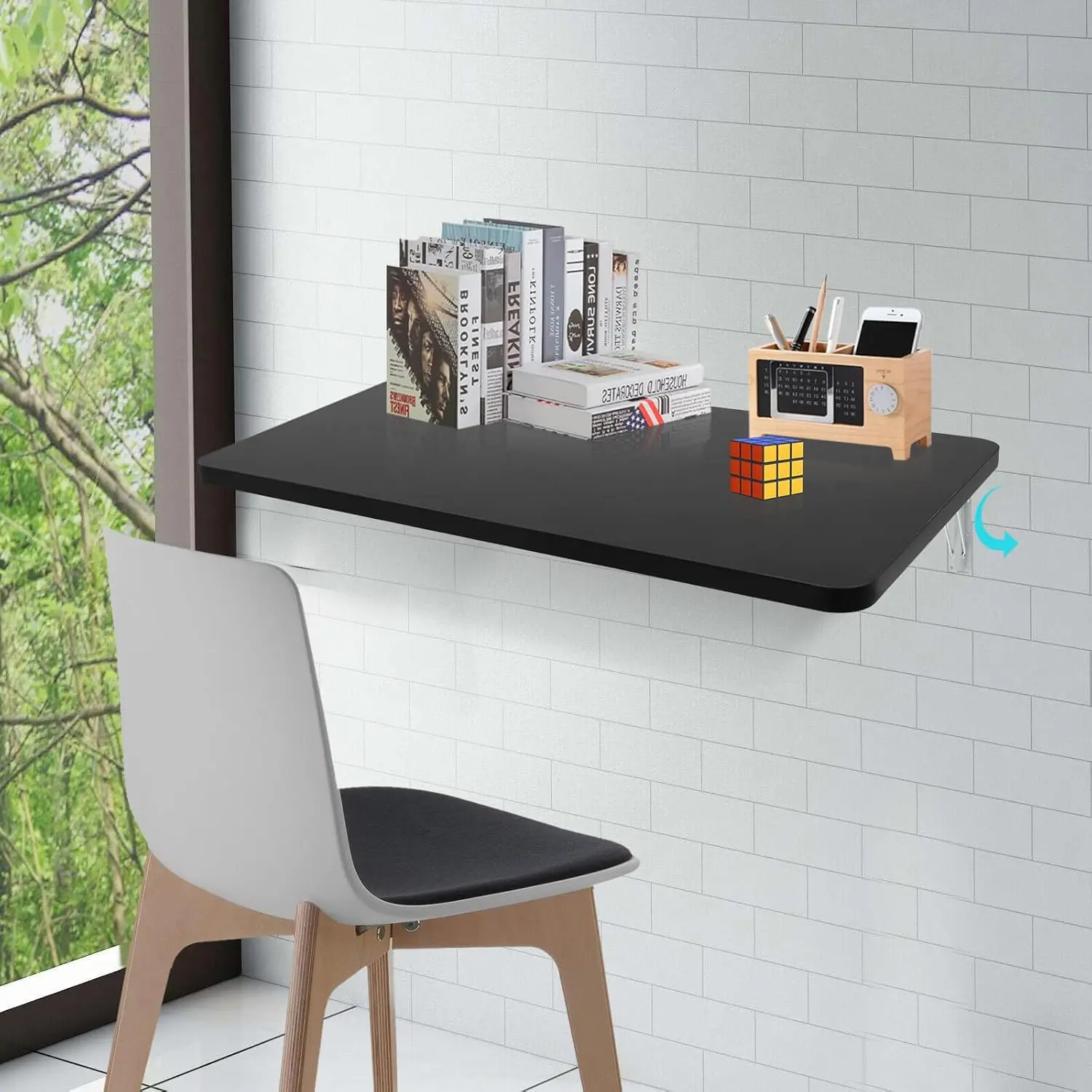 Wall-Mounted Folding Table, Functional Hanging Desk For Home Office, Floating Folding Table For Space Saving, Suitable For