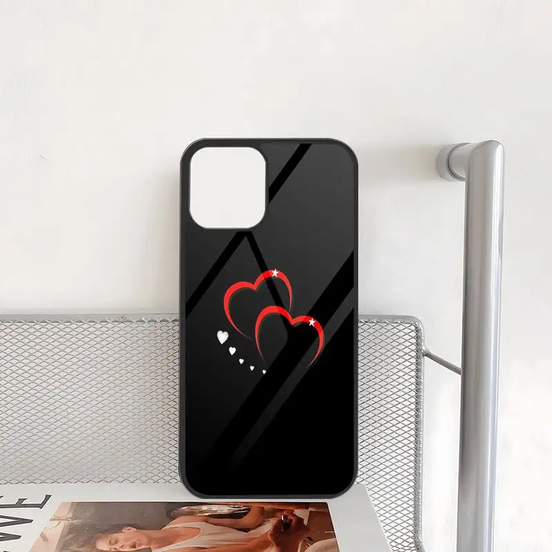 Cute Love Heart Phone Case PC+TPU For Iphone Apple 12 Pro Max 11 13 14 Mini 6S 7 8 Plus X Xs XR Back Cover image 3