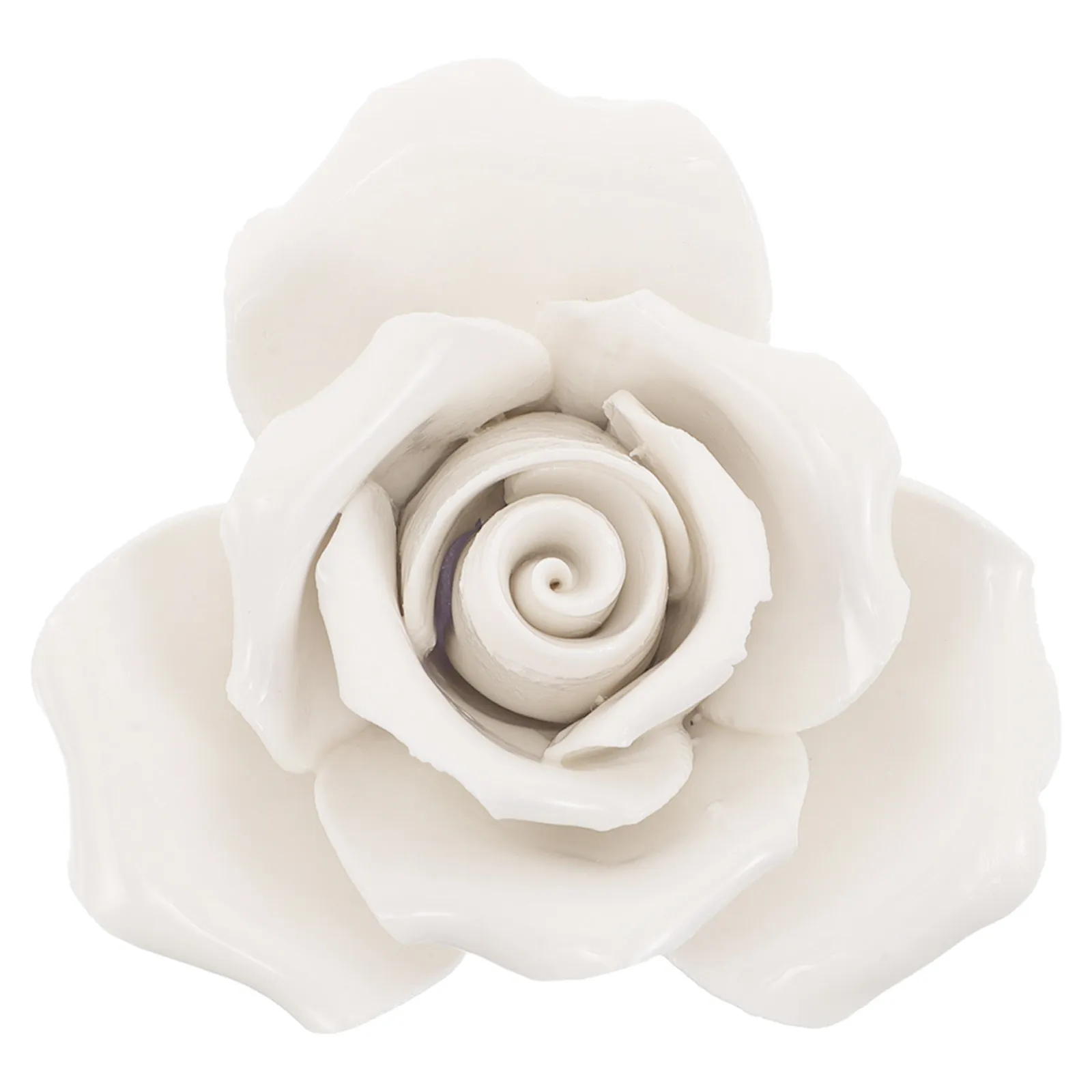 Ceramic Flower Wall Decor Large 2.36 Inch Rose Sculpture White for Bedroom Living Room Kitchen Bathroom Decoration