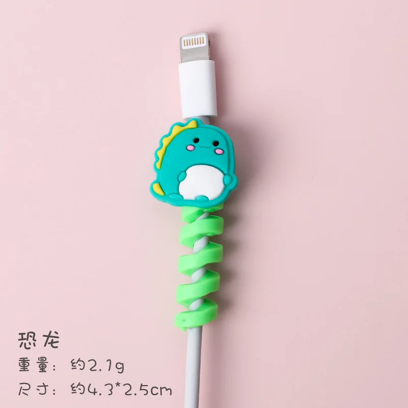 1ชิ้นตัวป้องกัน USB รูปการ์ตูนเกลียวสายชาร์จตัวประหยัดสายม้วนเก็บซิลิโคนสำหรับโทรศัพท์มือถือสายอุปกรณ์เสริมโทรศัพท์