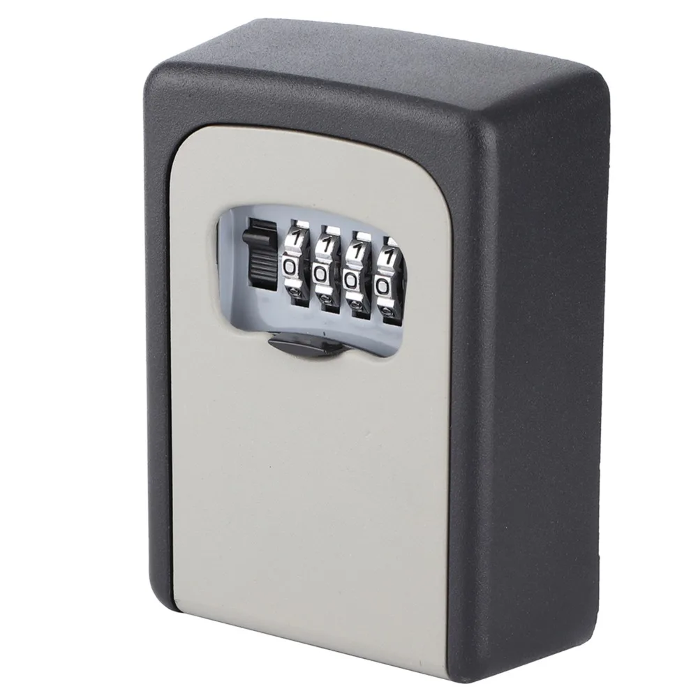 High Security Aluminum Alloy Key Lock Box 4 Digit Password Secure Key Safe Box Durable Sturdy Key Storage Box Home Use