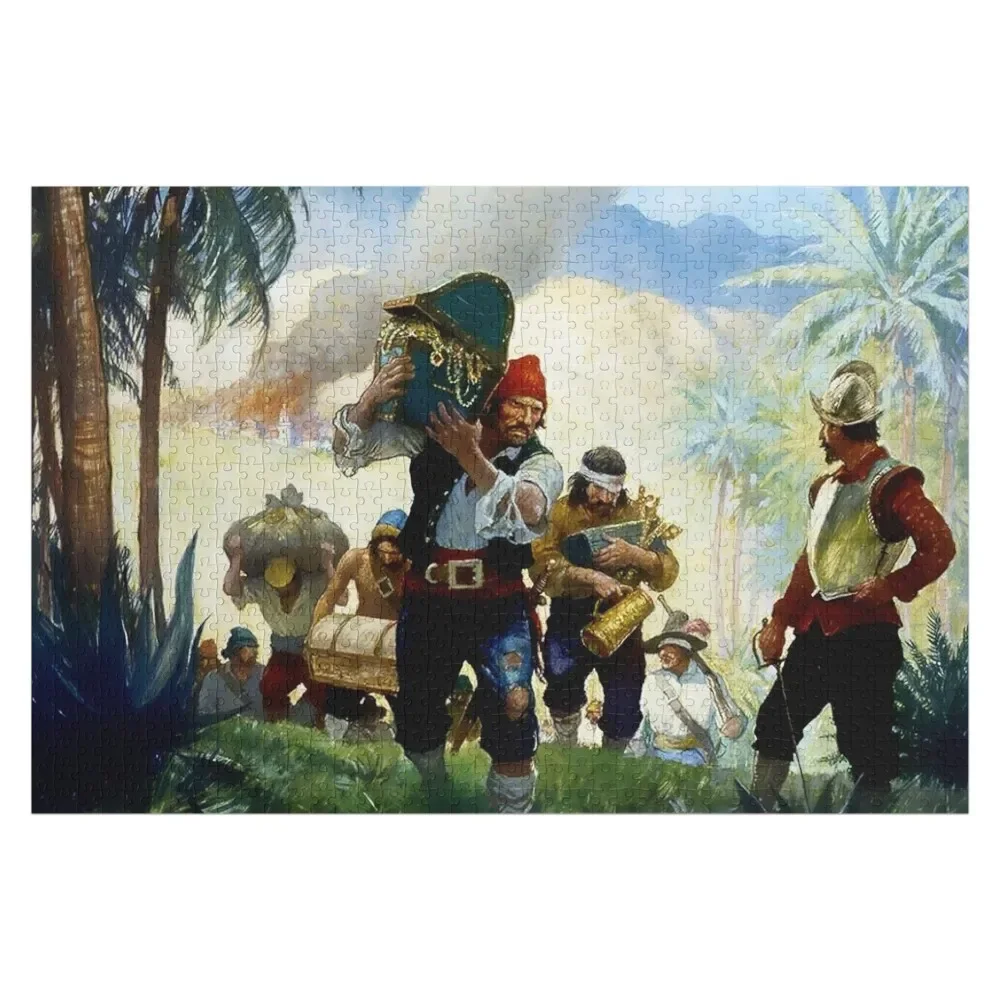 

“Pirates and Plunder” by NC Wyeth Jigsaw Puzzle Iq Customs With Photo Wooden Name Custom Personalized Name Wooden Toy Puzzle