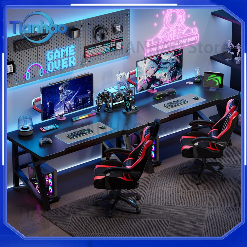 Desk for Home Bedroom Long Study Table Simple Double Workstation Office Desk for Couples Side-by-Side Gaming Desk