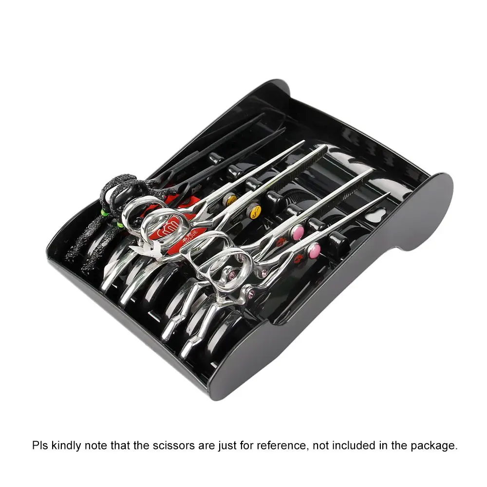 Salon Shears Stand Rack Case Hair Scissor Holder Rack 6 Holder Hair Scissor Organizer Storage Tray for Hairdresser with 2 Sucker