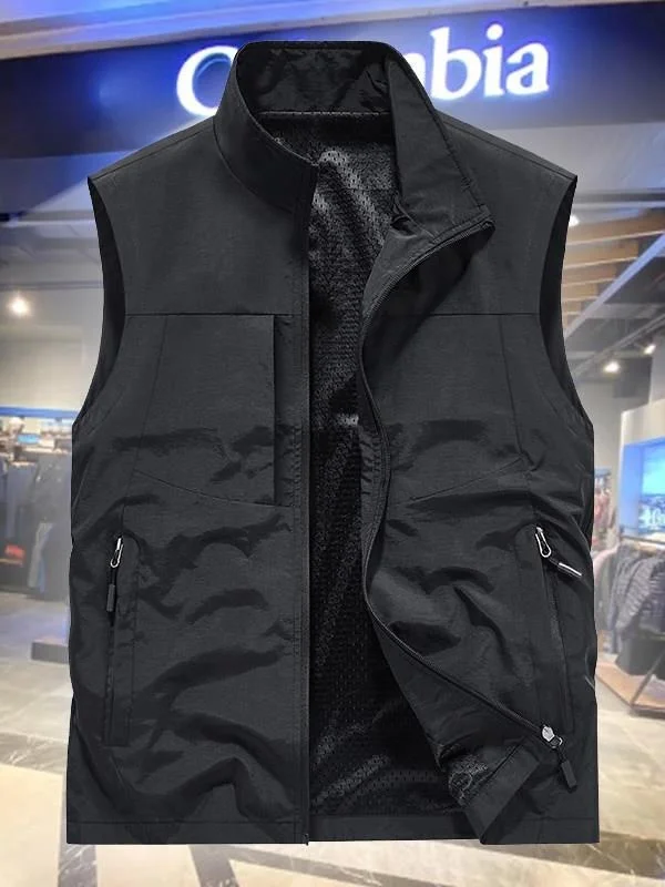 

Colum Large Size Vest Men's Spring Summer Casual Fishing Outdoor Multi-Functional Workwear Multi-Pocket Leisure Shoulder Pad