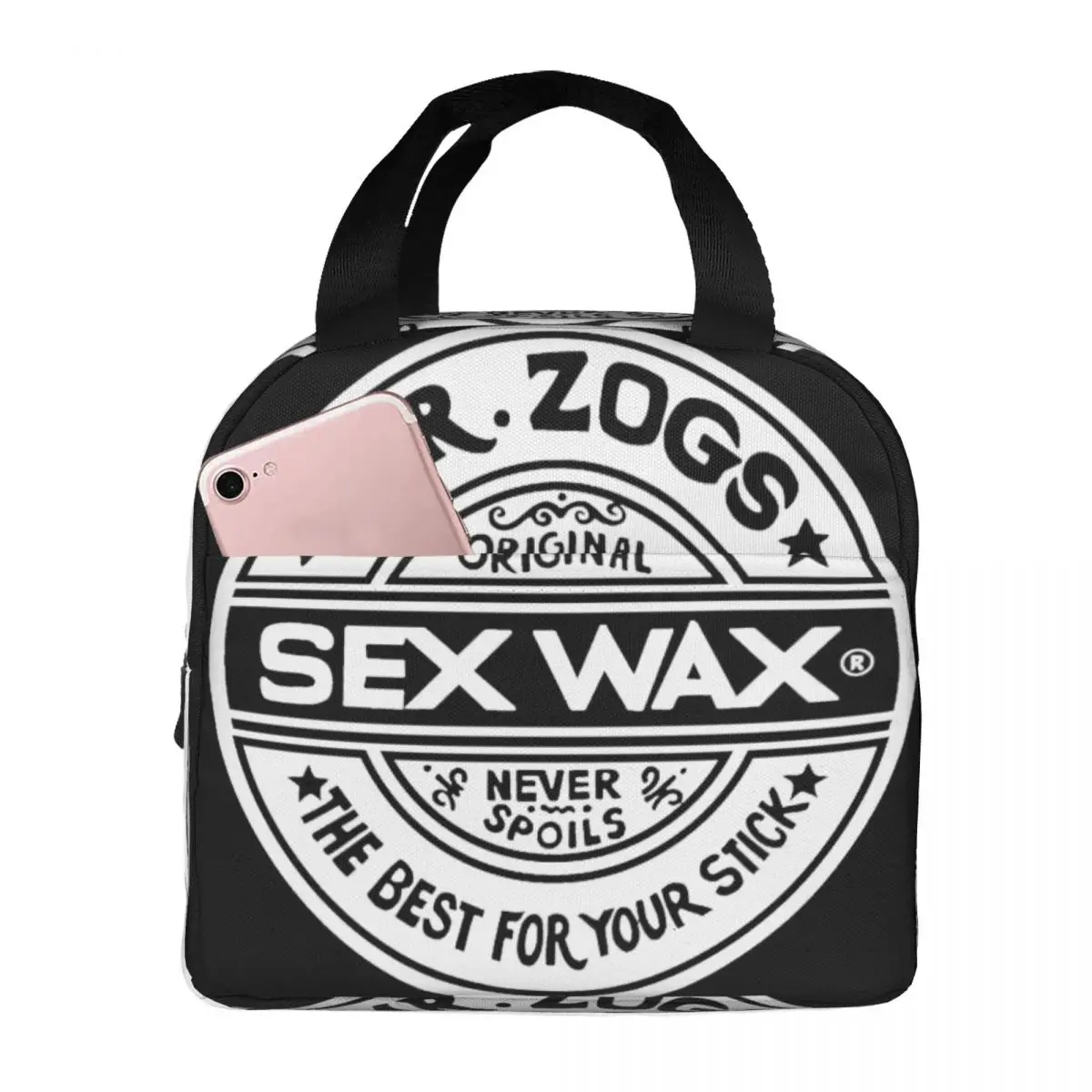 Mr Zogs Surfing Insulated Lunch Bag for Outdoor Picnic Sex Wax Logo Resuable Thermal Cooler Bento Box