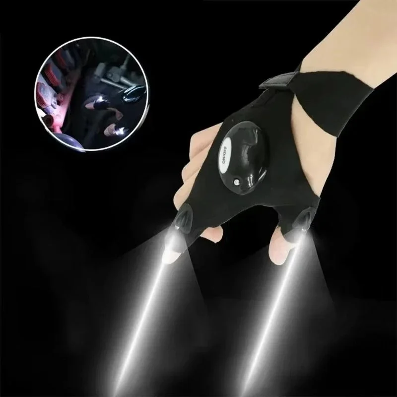 1/2/3/4Pcs Fishing Equipment Accessories Glove With Led Fingerless Cycling Gloves Lights Gloves For Light Fingers Mittens