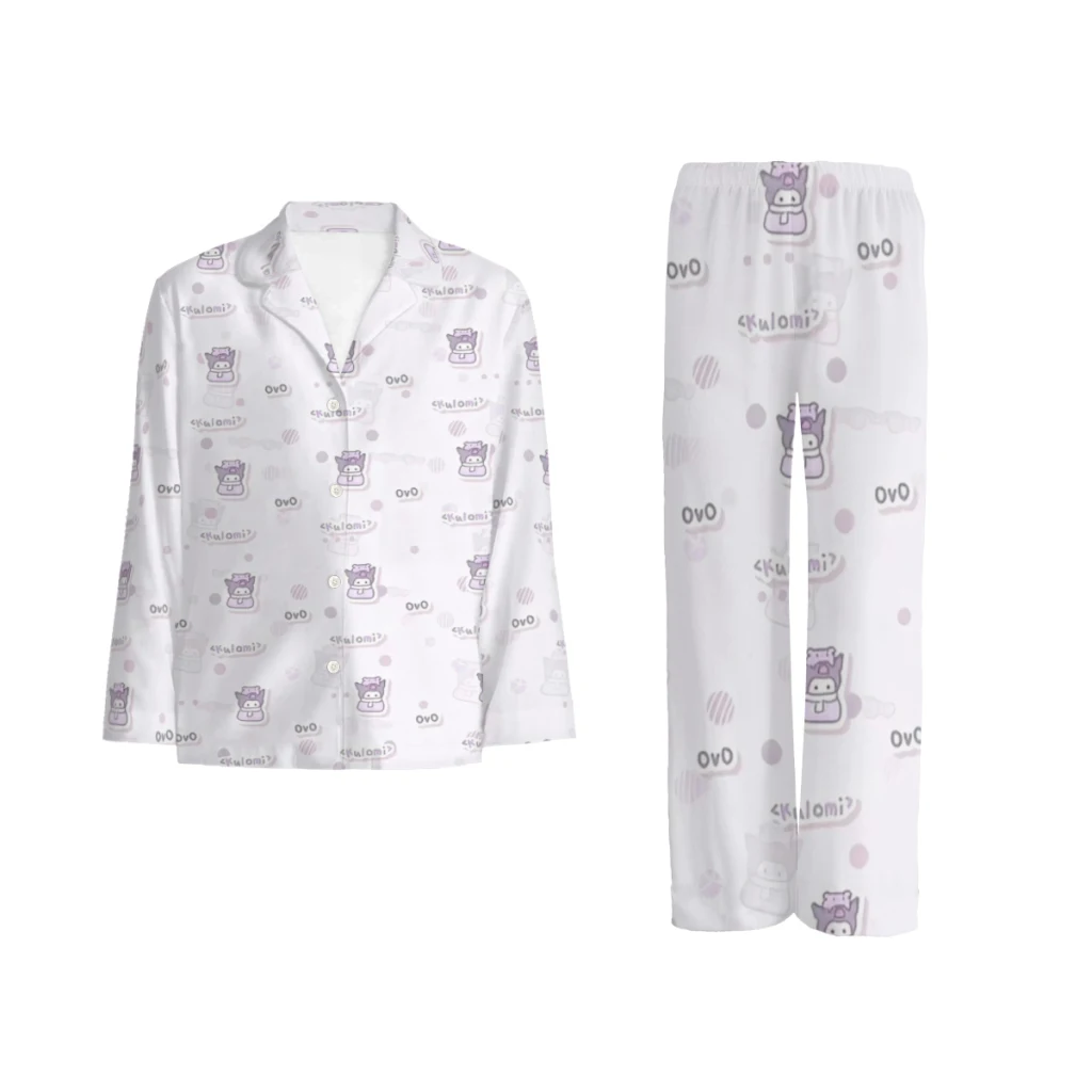 

Sanrio Kurome Complete set of printed pajamas, comfortable/cute/patterne