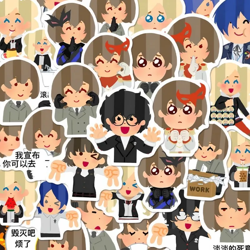 Persona Anime Stickers Amamiya Ren Akechi Goro Kawaii Sticker Student Message Collection Gift Waterproof Cartoon Diy Handaccount