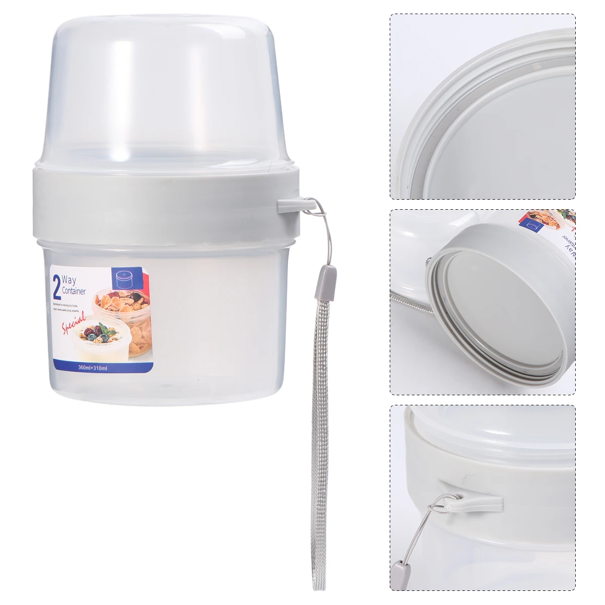 

Crisper Lunch Box Food Containers Two Compartments Airtight Lids Storage Snack Thermal Insulation Safe Capacity Handheld