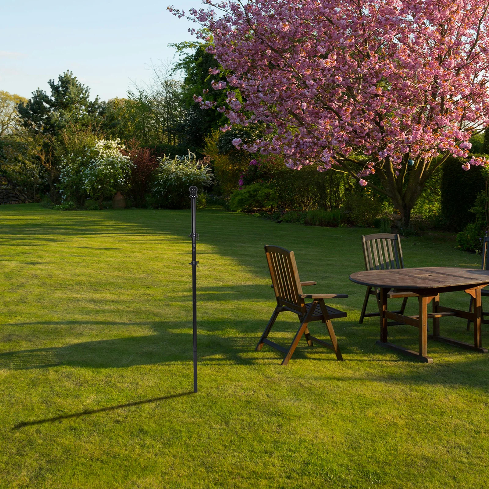 

1 Set 4-Section Stainless Steel Flagpole Kit Heavy Duty Telescopic For Outdoor House Yard Garden Porch Boat Use Black Commercial