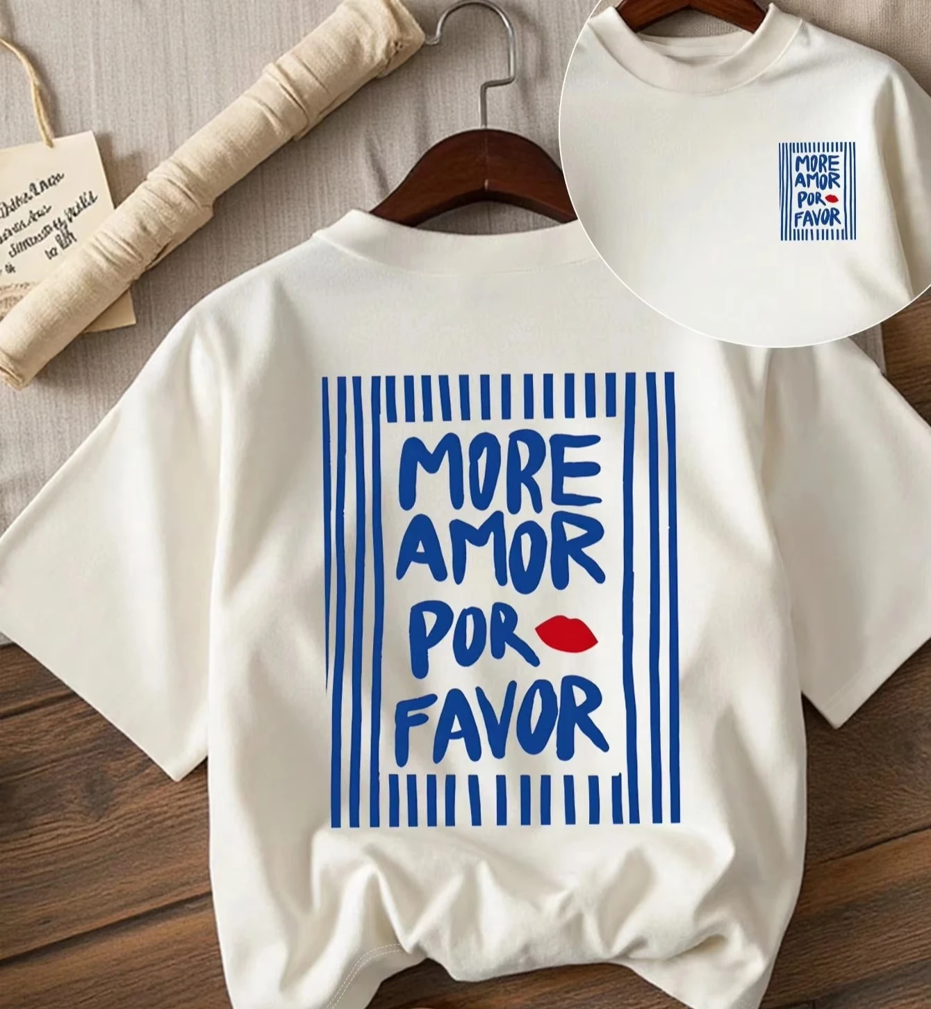Summer More Amor Por Favor Creative Design Round Neck Suitable for Surfing Beach T-shirt Summer Spring Women Short Sleeves