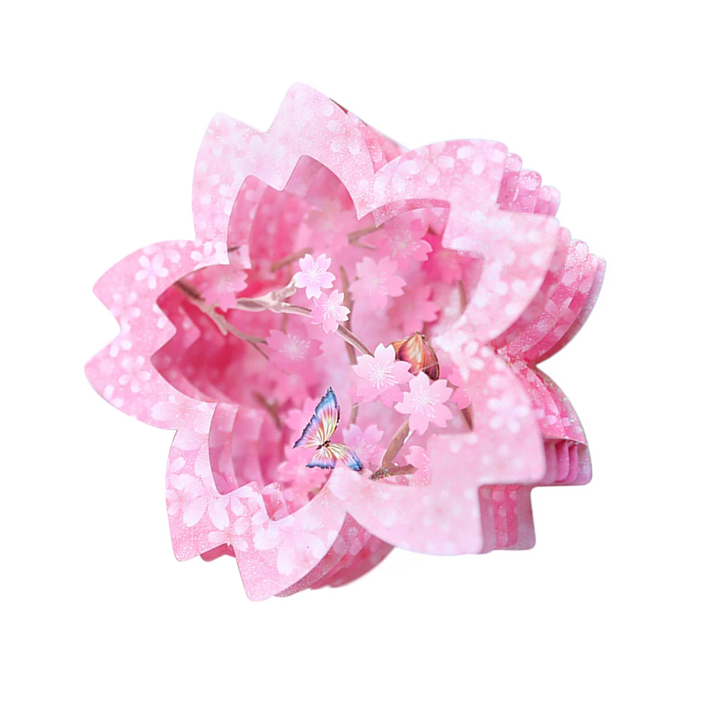 

Butterfly Card Blessing Cards Invitation 3D Greeting Birthday Pink Paper