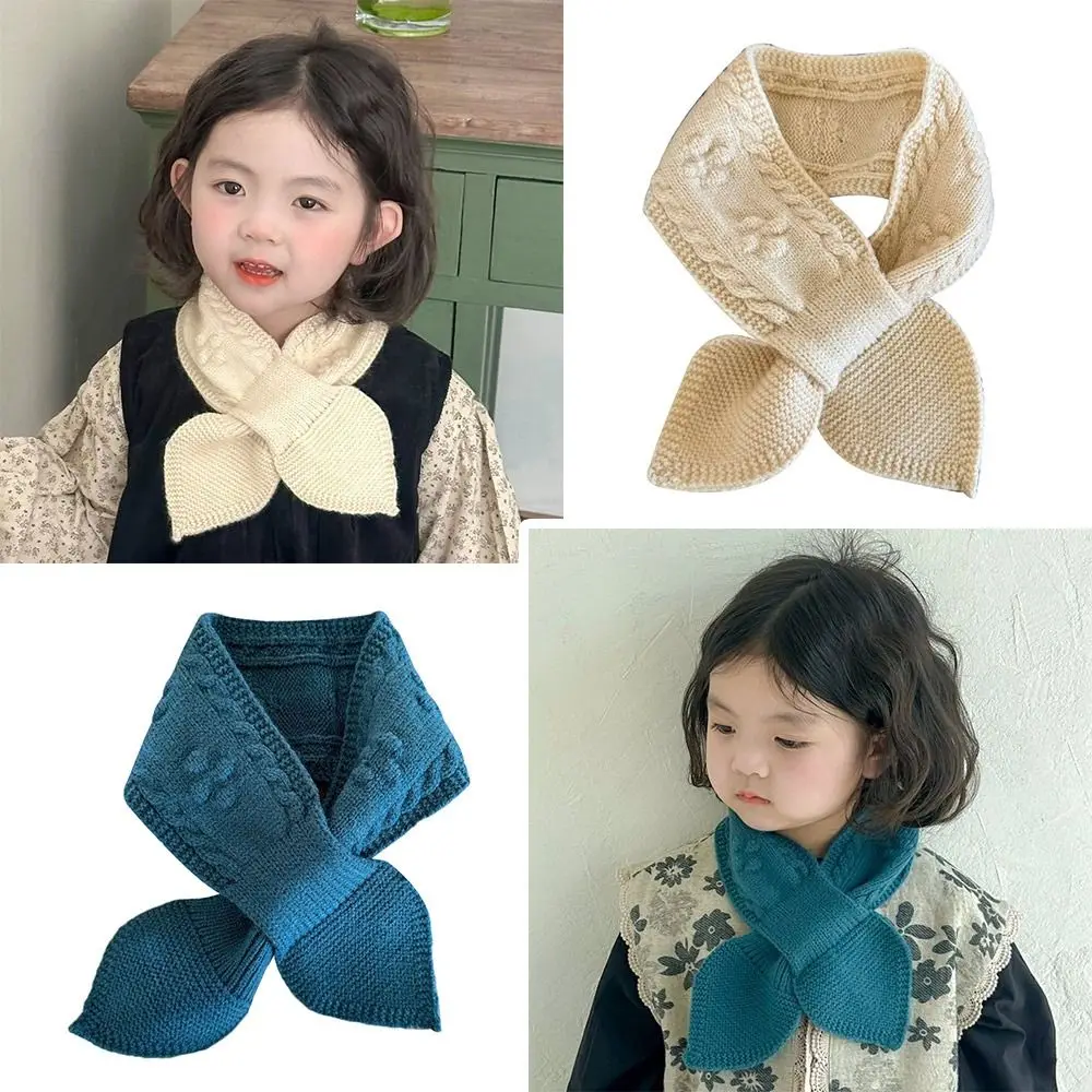 

Fashion Warm Kids Winter Scarf Thick Korean Neck Warmer Cute Soft Knitted Scarf Outdoor