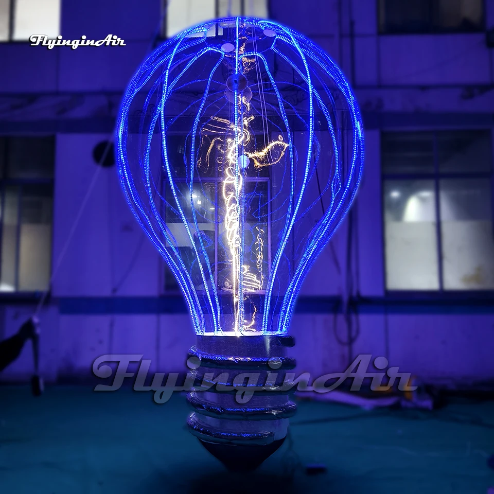 3m/4m High Simulation Transparent Giant Inflatable Light Bulb For Party Decoration