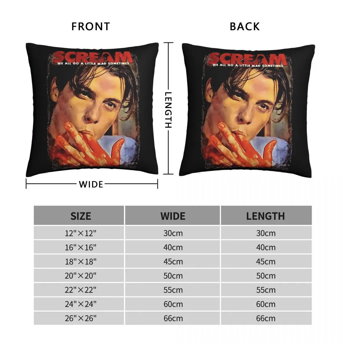 Scream Movie Pillowcase Polyester Linen Velvet Printed Zip Decor Car Cushion Cover 18