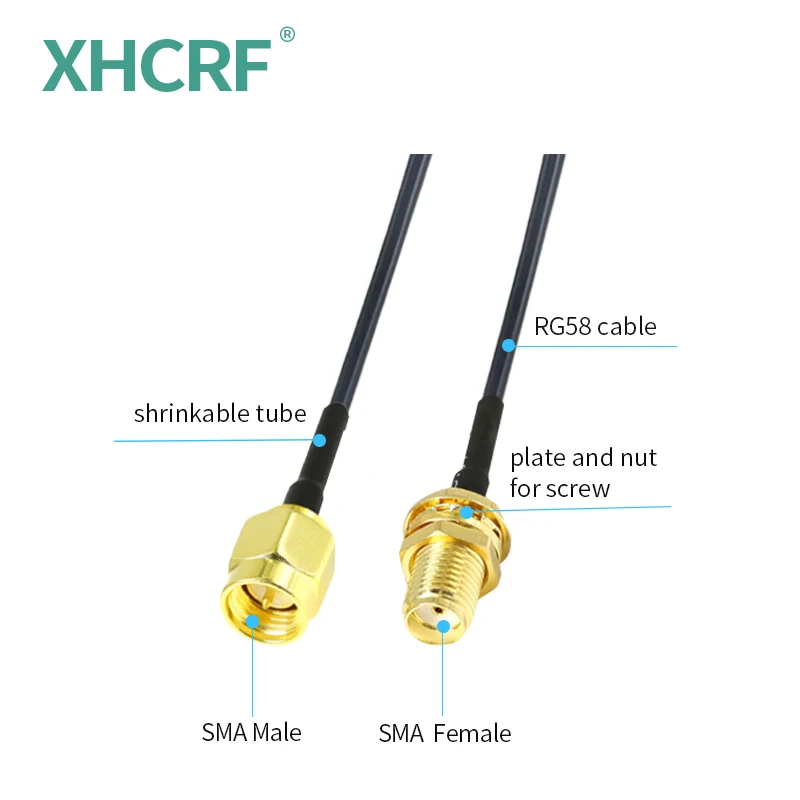 Cabo de extensão de antena com conector, SMA macho para SMA fêmea, N macho disponível, Pigtail estendido, RG58, 10m