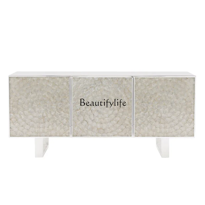 

American light luxury door cabinet living room decoration ultra-thin solid wood shell TV high cabinet