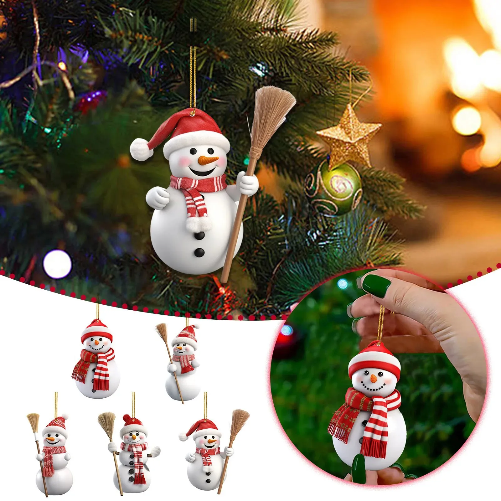 

Christmas Supplies 2D Acrylic Snowman Decoration Christmas Tree Hanging Pendant & Drop Ornaments Holiday Decoration2026 Navidad