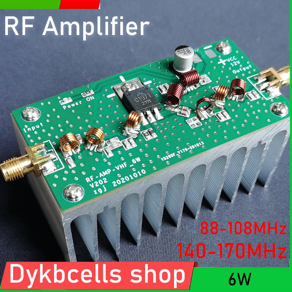 6W VHF FM Wzmacniacz mocy 140-170Mhz 88-108Mhz DLA Radio Ham Nadajnik FM Walkie-talkie VHF RF AMP