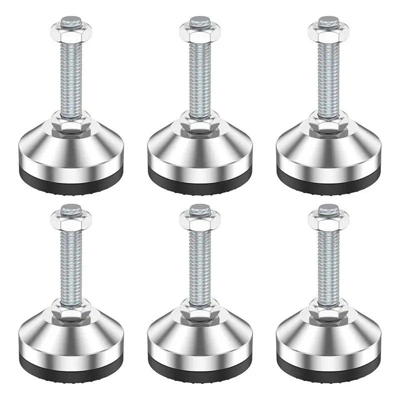 ABDJ-Furniture Leveler Carbon Steel Adjustable Leveling Feet With Non Slip Rubber Pads For Tables Cabinets