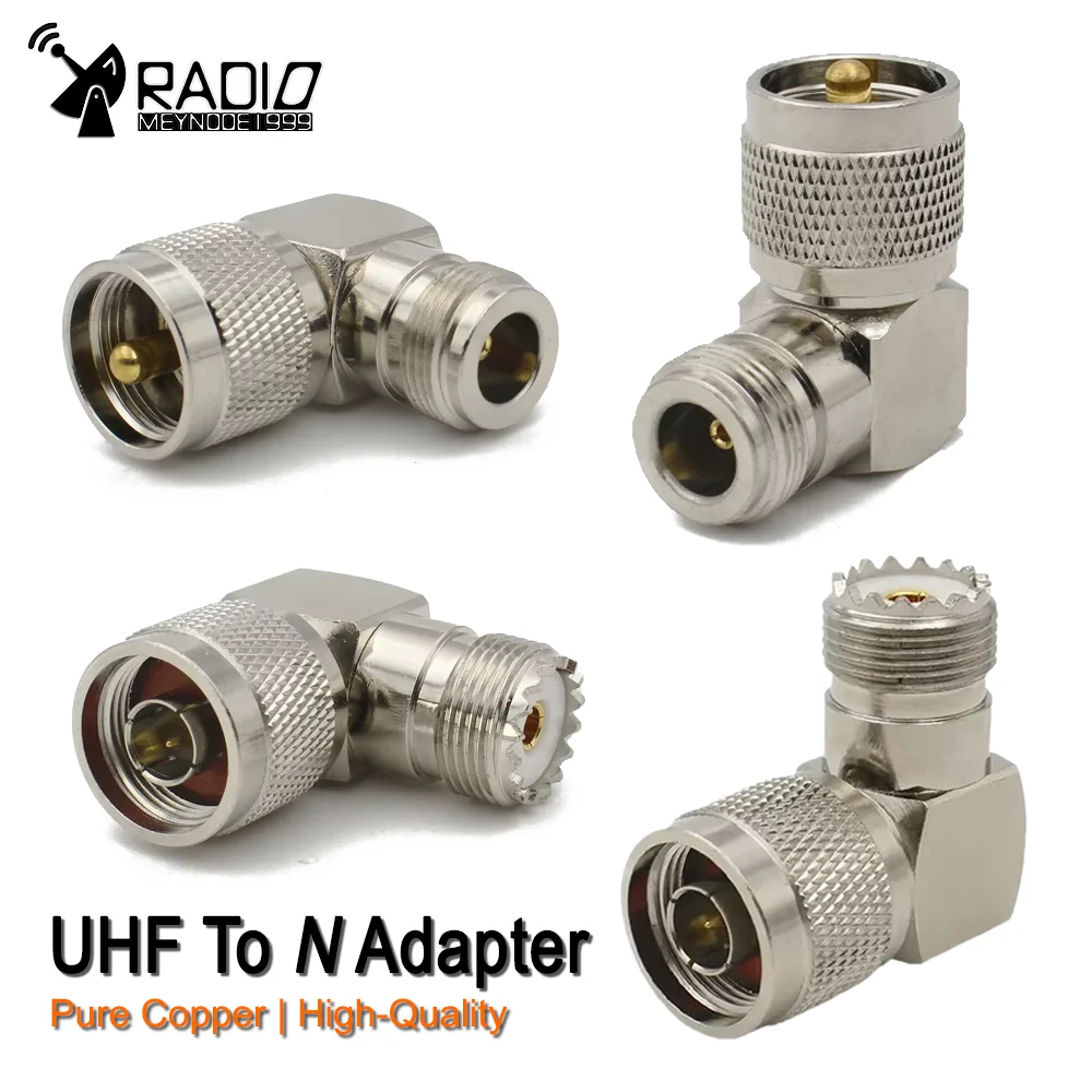

1Pcs UHF to N Adapter PL259 SO239 UHF Male Female to N L16 Connector 90 Degree Right Angle RF Coaxial Converter Brass