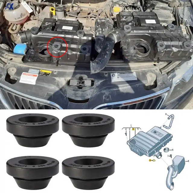 4szt Do SKODA FABIA KODIAQ OCTAVIA RAPID ROOMSTER SUPERB Filtr powietrza Obudowa bufora Gumowa osłona Stop Mount 036129689 B
