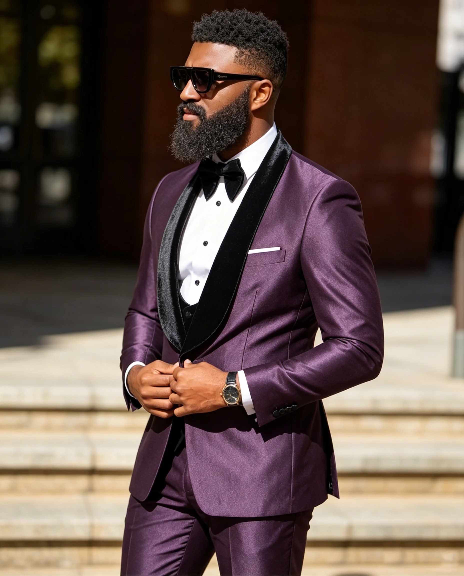Modern 2 Pieces Men's Suits One Button Shawl Lapel Prom Male Blazers Loose Fit Customized Formal Party Costume Homme