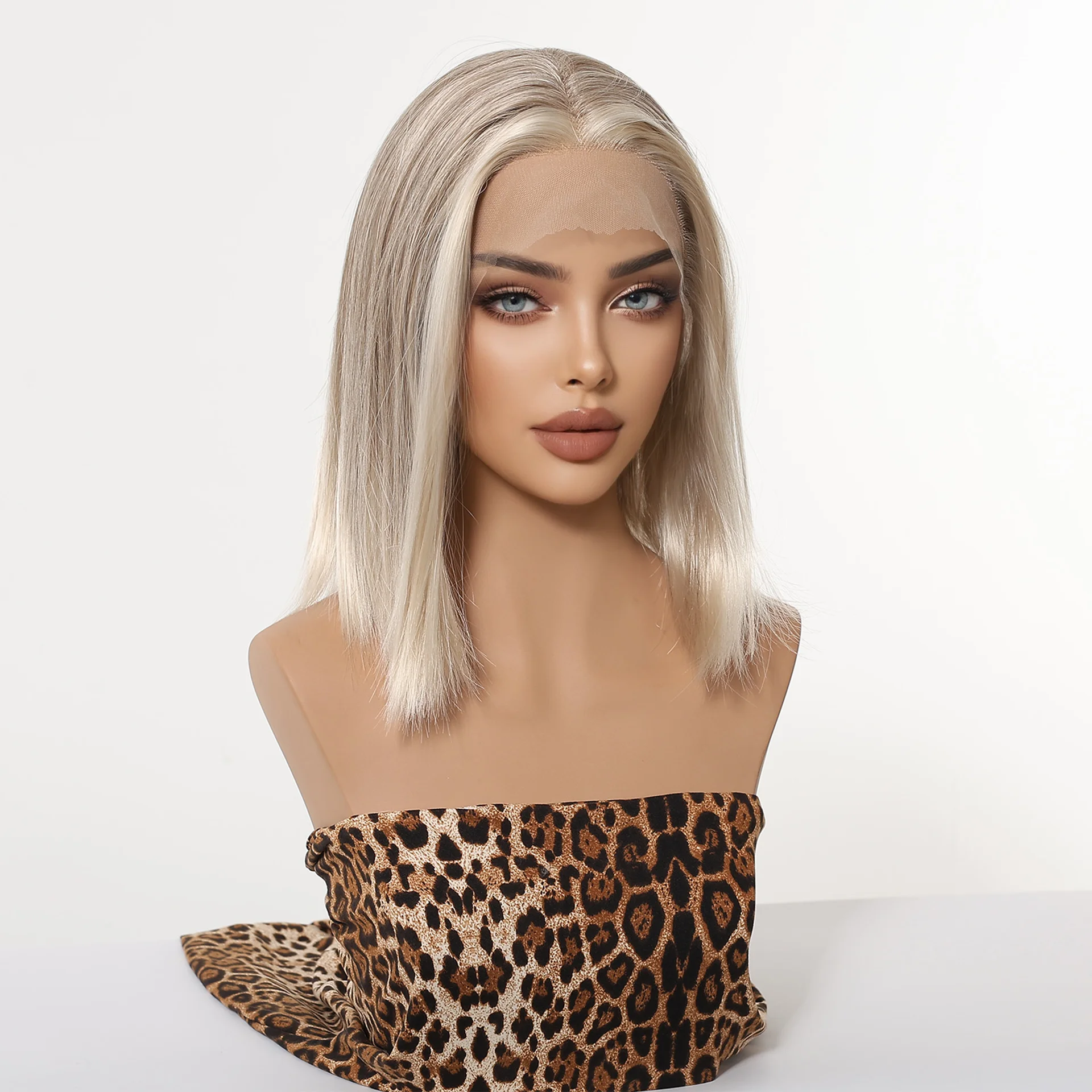HENRY MARGU Natural Synthetic Lace Wigs Long Wavy Light Blonde Gradient T-Part Heat Resistant Hair for Women 13x5x1