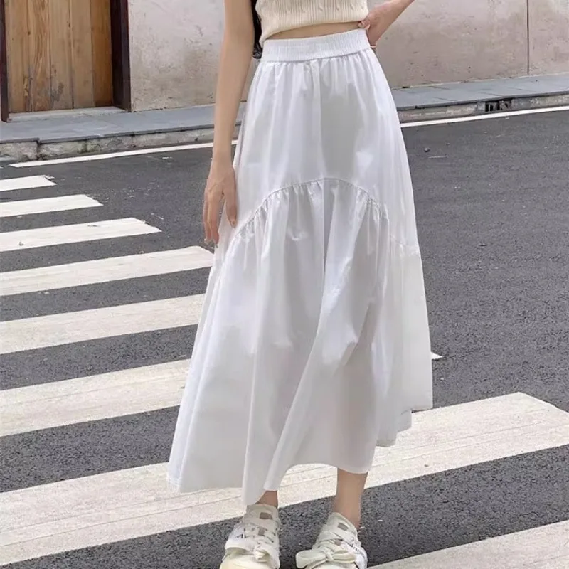 Falda Maxi Mujer Volantes Parches Cintura Alta