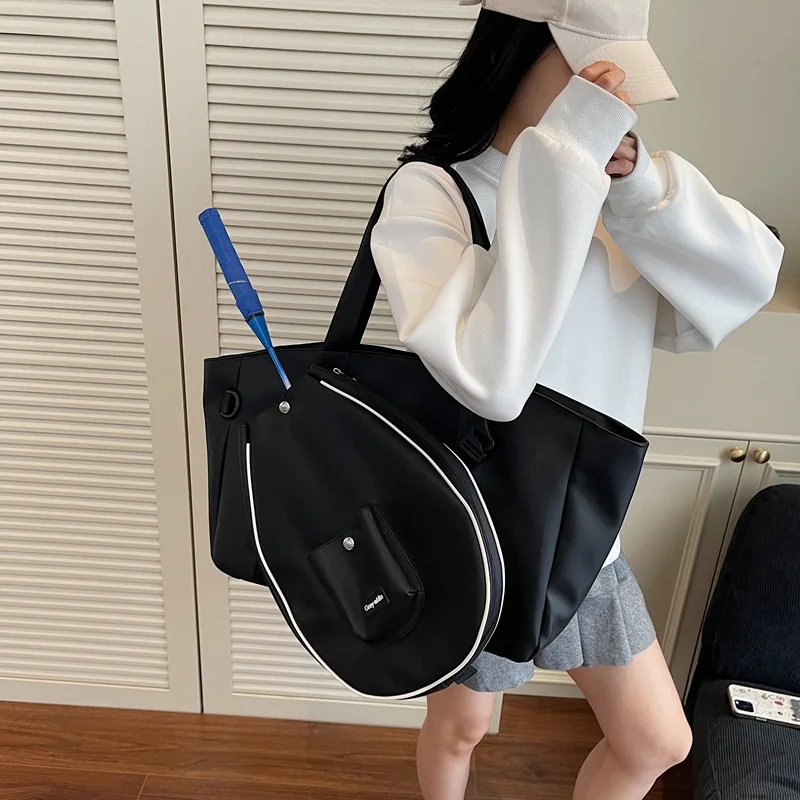 Portable Women Tennis Racquet Bag Large Capacity Detachable Badminton Pickleball Paddles Tote Bags Fitness Sport Tennis Handbag