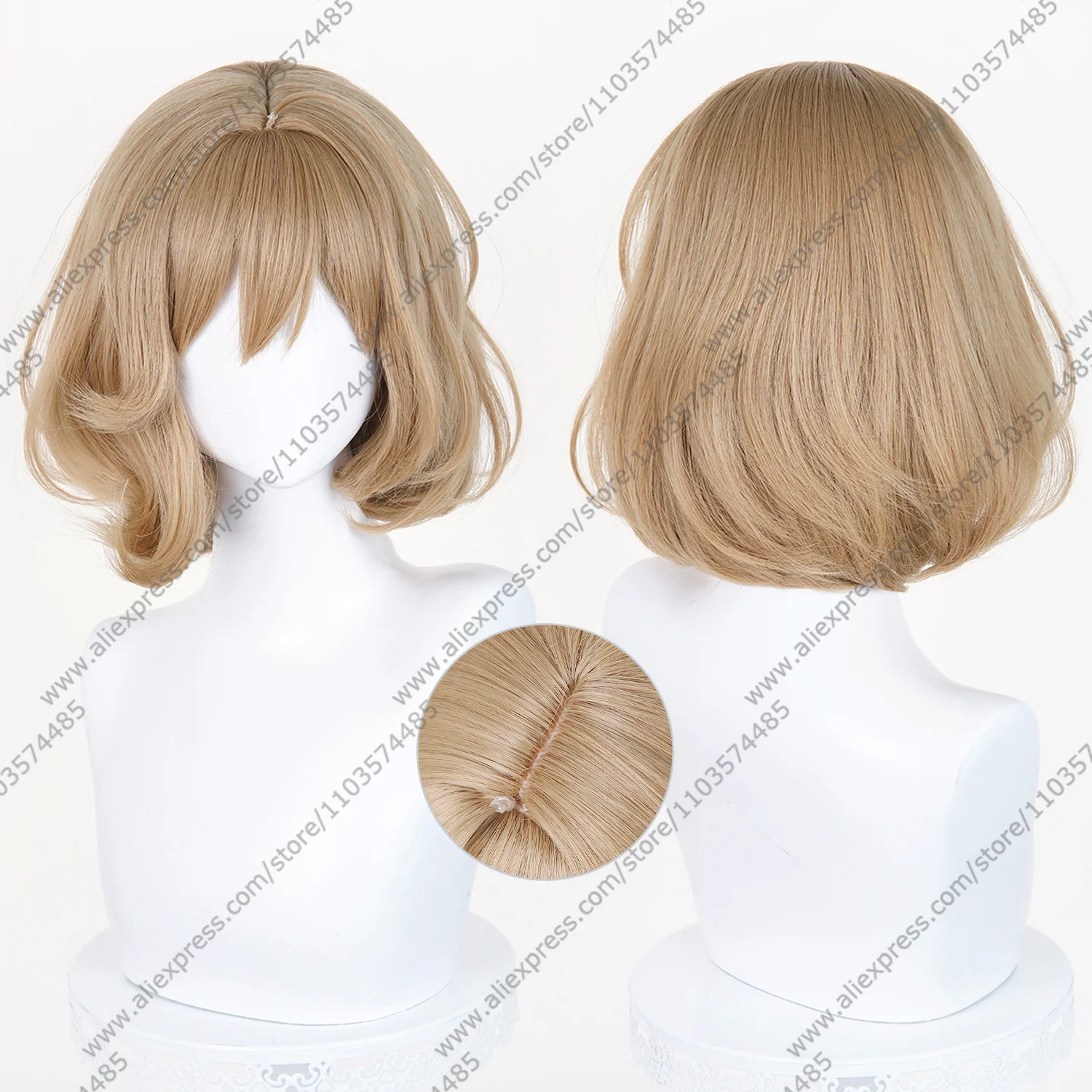 NIKKE Anis Cosplay Perücke 33cm Kurz Gemischtes Braun ​   Perücken Anime Halloween Hitzebeständiges Kunsthaar