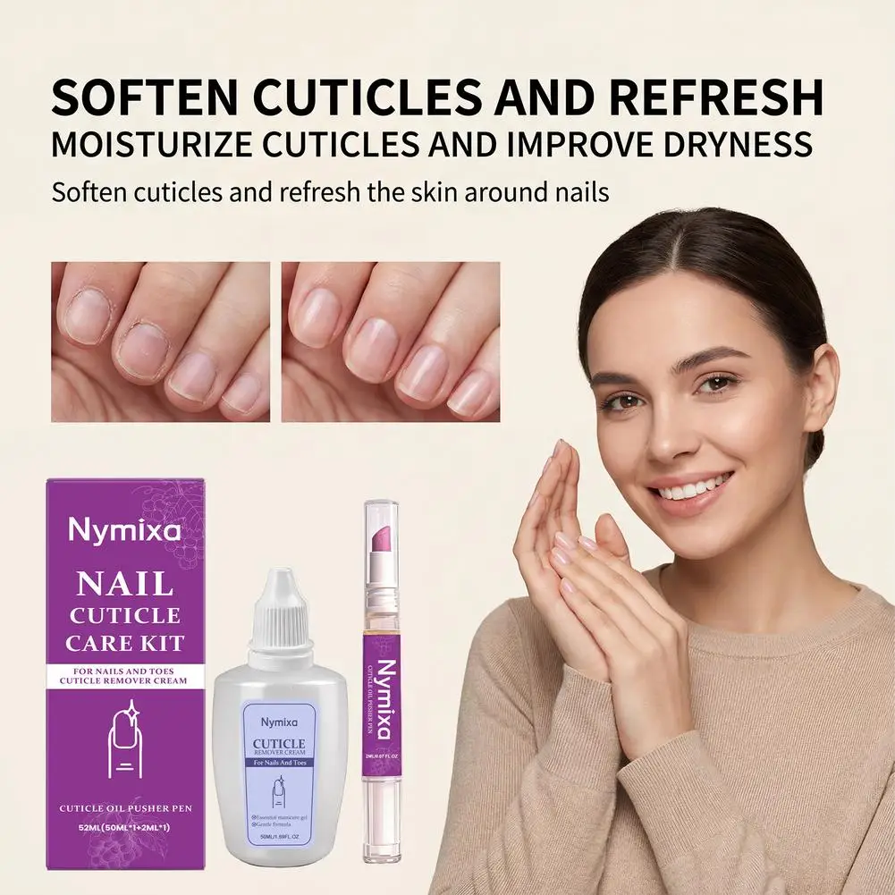 1/2set Nail Cuticle Care Kit,Nail Soften Oil Cuticle Remover for Gel Overgrown Cuticles Soften Eliminating Exfoliant for Nails view 3