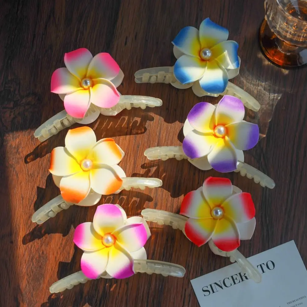 

Fashion Bohemia Barrettes Flower Hair Claw Ponytail Clip Pearl Flower Hair Clip Grab Clip Cute Hairpin Large Shark Clip Girl