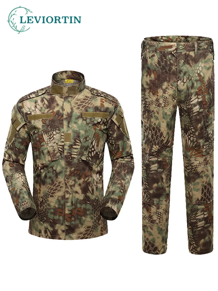 Uniforme tático de safári masculino, casaco das forças especiais, calça, pesca, camuflagem, roupas de caça, terno