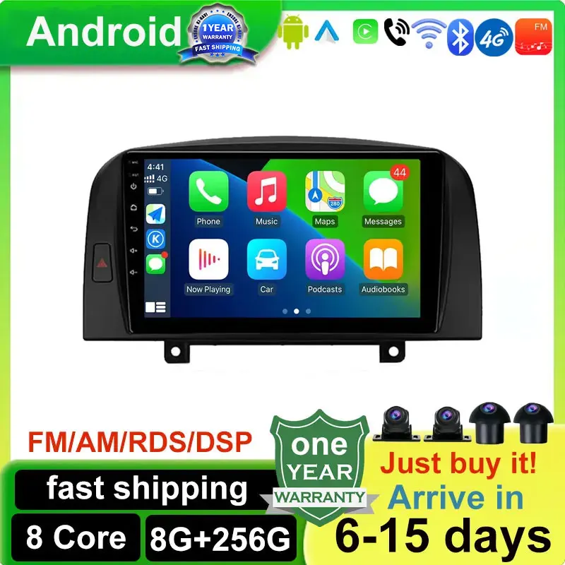 

Carplay Android 14 DSP Car Radio Auto Stereo Player WiFi GPS Navigation For Hyundai SONATA NF 2004-2008