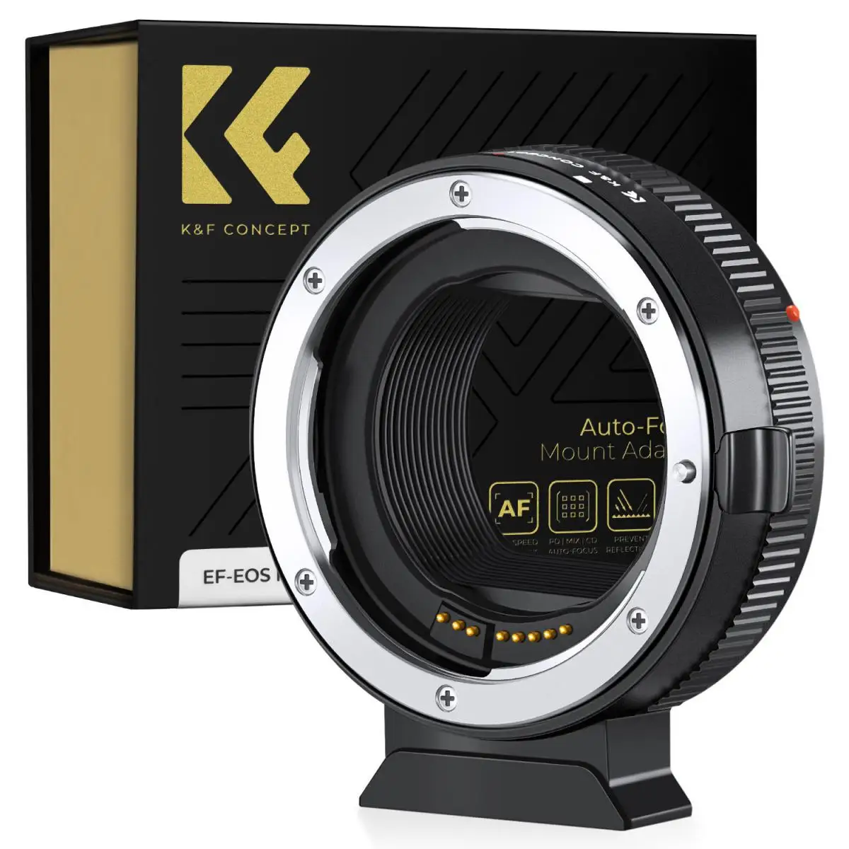 K&F Concept EF to EOS R Adapter Auto Focus Lens Mount Adapter for Canon EF EF-S Lens and Canon EOS R/RF R3 R6 R50 Mount Cameras