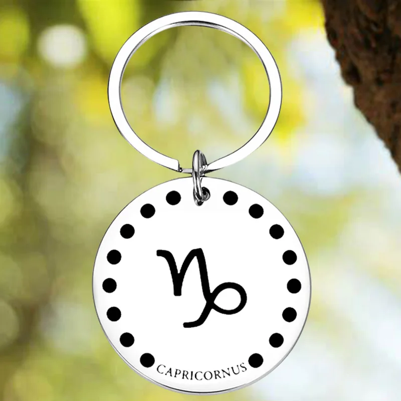 New 12 Constellation Keychain Pendant Zodiac Key Chains Aries, Taurus,Leo, Virgo, Libra, Scorpio, Capricorn, Aquarius