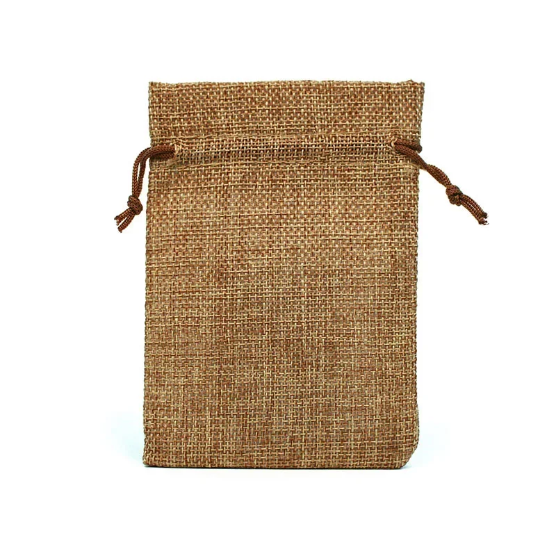 50Pcs/Lot 8×10cm Jute Bags Jute Pouches Gift Wedding Festival Jewelry Store Content Bag Can Be Customized