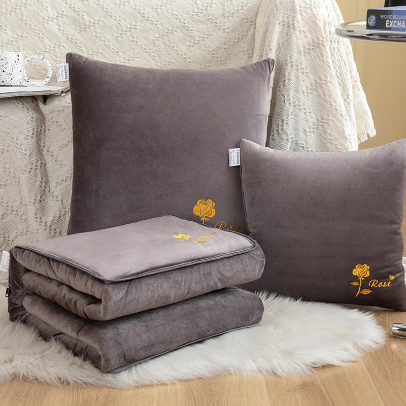 Foldable Pillow Blanket 2 in 1 Multifunctional Cushion Soft Warm Cover for Home Office Travel Outdoor Rest Time